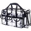 Generic Borsa da viaggio professionale in PVC trasparente con 6 tasche esterne e tracolla, colore: nero