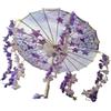 Hellery Ombrello Classica Giapponese Cinese Fatto a Mano Da 81,3 Cm in Carta Oleata, Viola E Rosa