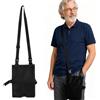 WOKICOR Borsa per catetere 27 × 20 cm in rete con tracolla, nera | Custodia lavabile e discreta; porta sacca catetere per sedia a rotelle, letto e deambulatore, adatta fuori casa