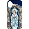 Happy Catholics Custodia per iPhone 16 Plus Rosario Nostra Signora di Lourdes Beata Madre Maria Cattolica