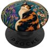 Belle Epoque Animals Gatto Calico Art Nouveau Floreale PopSockets PopGrip Adesivo