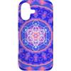 Ancient Sacred Geometry Stylish Shapes M Custodia per iPhone 17 Cubo di Metatron Geometria Sacra Blu Arancione Forme Mania