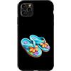 Island Soles Studio Custodia per iPhone 11 Pro Max Vibrante Infradito Tropical Plumeria Estate
