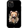 Wild Blossom Art Custodia per iPhone 11 Pro Adorabile Orso Cucciolo Floreale Acquerello Illustrazione