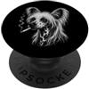 Chinese Crested Lover Gifts Divertente cane che fuma crestato cinese PopSockets PopGrip Adesivo