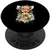Forest Fawn Creations Acquerello Fawn Floral Animal Design PopSockets PopGrip Adesivo