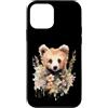 Wild Blossom Art Custodia per iPhone 12 mini Adorabile Orso Cucciolo Floreale Acquerello Illustrazione