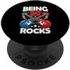 Guitar Lover Retro Rock Humorous Sarcasm Funny Being 50 rocce compleanno dicendo sarcastico PopSockets PopGrip Adesivo