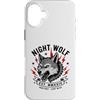 wolf graphic design Custodia per iPhone 16 Plus Lupo notturno - Run Fast Stay Wild Vintage Wolf