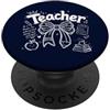 Funny First Day of School Assistant Teac Insegnante Coquette Bow Back to School Insegnante Staff di vita Donne PopSockets PopGrip Adesivo