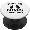 Cheetah Lover Merch with Retro Safari Ae Questa ragazza ama ghepardi due pollici PopSockets PopGrip Adesivo