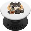 Cute Kawaii Wolf Drinks Boba Bubble Tea Carino Lupo Kawaii Anime Bere Bubble Tea Ragazza Bambini PopSockets PopGrip Adesivo