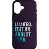 Birthday Gift Limited Edition August 199 Custodia per iPhone 16 Edizione Limitata Agosto 1990 Retro Vintage 1990