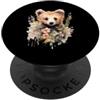 Wild Blossom Art Adorabile Orso Cucciolo Floreale Acquerello Illustrazione PopSockets PopGrip Adesivo