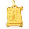 Rodium - Ciondoli in oro con il segno zodiacale Scorpione su papiro, oro 14k/finezza 585, ciondoli per collane o bracciali a catena