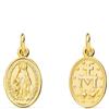 Inmaculada Romero IR Medaglia d'oro 18k della Vergine Miracolosa ovale 14 mm.