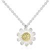 IMINI Collana Con Ciondolo a Forma Di Margherita Per Donne Bambine In Argento Sterling S925 Piccolo Girasole Floreale Con Ciondolo a Due Tonalità Delicato Moda Catena Confezione Regalo Di Compleanno