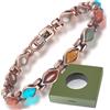 Wollet Bracciale magnetico in rame da donna, braccialetto magnetico turchese da donna con magnete da 3500 Gauss con scatola di imballaggio