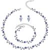 Clearine Set di gioielli da sposa per donne e spose, meravigliosi orecchini a forma di foglia di cristallo per damigella d'onore