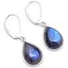 Silver Palace Orecchini Pendenti in Argento Sterling con Labradorite Naturale da Donna