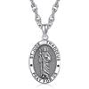 ONEFINITY Collana in argento Sterling 925 con San Giuda, Vergine di Guadalupe, Gesù, San Benedetto, gioiello religioso per donne e uomini, one size, Argento sterling, Non pietra preziosa