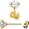 dormouse selection Orecchini Ear Stud in Titanio ASTM F136 Oro PVD con Zirconia - Coppia