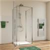 Parama Box doccia cromato 3 lati 70x80x70cm porta battente e due pareti fisse vetro 6mm anticalcare trasparente h190 | Lerici