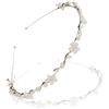 Luxorium 1 Pezzo Accessorio per Capelli Comunione Bambina Cerchietto con Fiori per Sposa Matrimonio Argento