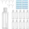 LONGERSIZHAN 11 Pz Flaconi da Viaggio 100 ml, Kit Viaggio Aereo, Bottiglie Vuote Ricaricabili per Articoli da Toeletta, Cosmetici, Shampoo, Lozioni, Liquidi, con 6 Imbuti, 2 Etichette