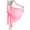 Baisdan Donne Lunghezza Chiffon Gonna Danza Classica Tango Moderno Sala da Ballo Gonna in Tulle Rosa