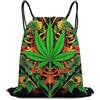 Generic Green Weed Leaves Art Borsa Palestra Zainetto Sportiva Pieghevole Stringa per Yoga All'Aperto Vita Quotidiana Borsa Sportiva 36X42Cm