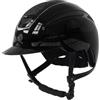 Covalliero Casco da equitazione Elite, da donna, ventilazione ottimale, cinturino in similpelle, fodera interna rimovibile, guscio rigido ABS, nero, M/56-58 cm