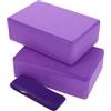 CLISPEED Set 3 Elementi Attrezzi per Yoga con 2 Blocchi in Eva e 1 Cinghia per Postura Porpora, Impugnatura Confortevole e Versatile per Palestra e Sessioni di Hot Yoga