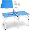 Atnhyruhd Tavolo da ping pong pieghevole, 152 x 76 cm, pieghevole, portatile, di medie dimensioni, per giochi interni ed esterni