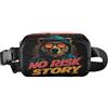 voucong No Risk No Story Bear Trendy Crossbody Bag Marsupio per uomo donna Mini borsa sportiva a tracolla con cinghia regolabile per allenamento, corsa, escursionismo