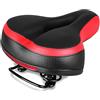 sdgERYEeg Sella for bicicletta grande con cuscino morbido adatta for bici da strada, mountain bike e spinning indoor(Red)