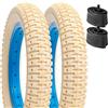 YUNSCM 2-PCS 12 ½ Beige bicicletta pneumatici 12 1/2x2 1/4 (62-203) and 12/12.5 bicicletta camera d'aria Schrader Valve Compatible with 12 ½x2 ¼ 12.5x2.25 12 1/2x2 1/4 bambino