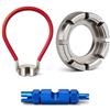 Pawfly Set di Chiavi per Raggi Bici, Kit Attrezzi per Raggi con estrattore valvole, Chiavi per Raggi, Set centraggio Cerchi, Kit correzione Cerchio, Kit Riparazione Bici