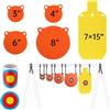Soulchen Set combinato di bersagli in acciaio Ar500 spesso 3/8 pollici, gong con 100 bersagli di carta e kit di sospensione, colore neon, ganci, perni di bloccaggio, staffe per gambe per condotto EMT