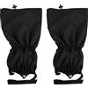 Baxnore Ghette da neve Fasce per gambe impermeabili antivento per escursionismo Campeggio alpinismo Fibra di poliestere nera 41,5x21,5x3 cm 1 paio