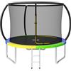 JUMMICO Trampolino da Giardino con Rete di Protezione per Bambini, 183/220/290/360 cm (Ø) con Scala, Trampolino Elastico Sicuro per Esterno