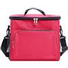 Fauhapyway Borsa termica isolata di grande capacità, foglio di alluminio spesso, contenitore per il pranzo da picnic Oxford per campeggio e spiaggia, 38 x 28,5 x 24 cm (rosso)