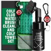 XSMSGO Spazzola per mazze da golf con panno lucidante, set completo di pulizia verde per golfisti, accessori semplici ed efficaci per la cura del club, regalo pratico per uomini e donne