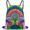 Generic Trippy Rainbow Mushroom Tie Dye Art Borsa Coulisse Gym Sack Stringa Pieghevole per Vacanze Viaggi Shopping Borsa Palestra 36X42Cm
