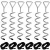SINJEUN Set di 6 kit di ancoraggio per trampolino, kit di ancoraggio per trampolino, resistente con cinghie regolabili da 2,3 m, kit di fissaggio a spirale per tende, altalene, capannoni da giardino,