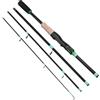 BEAZOOM Canna da pesca in fibra di vetro Baitcasting Spinner Lure Multi-Sezione Asta telescopica per acqua dolce salata per M Power Nero