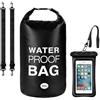 SRJQXH Zaino Impermeabile 20L, Sacca Impermeabile PVC con Tasca Phone, per Sport Acquatici, Nuoto, Barca - Borsas Impermeabile Mare