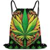 Generic Green Weed Leaves Art Borsa Sportiva Sacca da Palestra Unisex Stringa per Viaggi Yoga Spiaggia Borsa Coulisse 36X42Cm