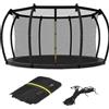 Generisch Rete per trampolino per saltare, accessorio di protezione, rete di ricambio adatta per aste dritte, per esterni, parco giochi all'aperto, terrazza, giardino, cortile, casa e