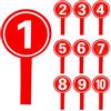 Riisoyu 10 Pezzi Tabelloni Segnapunti Portatili, 1-10 Multifunzione Palette Numeriche Tabelloni Segnapunti con Maniglia Segnapunti e Timer Palette Votazioni Manuale per Eventi Sportivi Competizioni